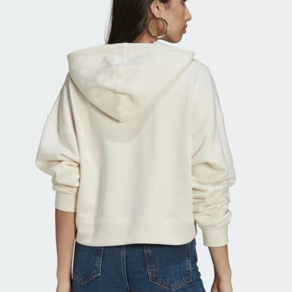 Adidas Cream Oversized Hoodie with Long Sleeves - Picture 2 of 7